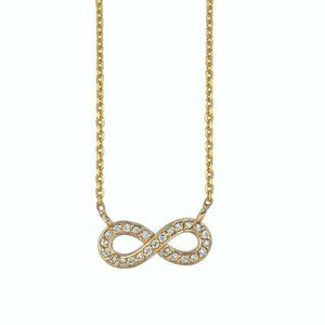 0.15 Carat Natural Diamond Infinity Necklace 14K